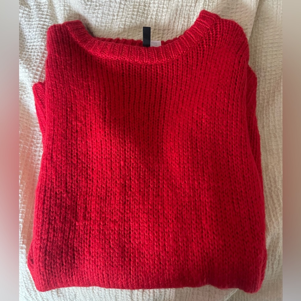H&M red oversized sweater